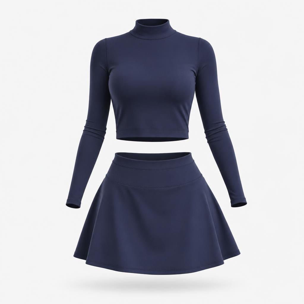 FALDA SHORT Y BUZO AZUL OSCURO - KAIRO